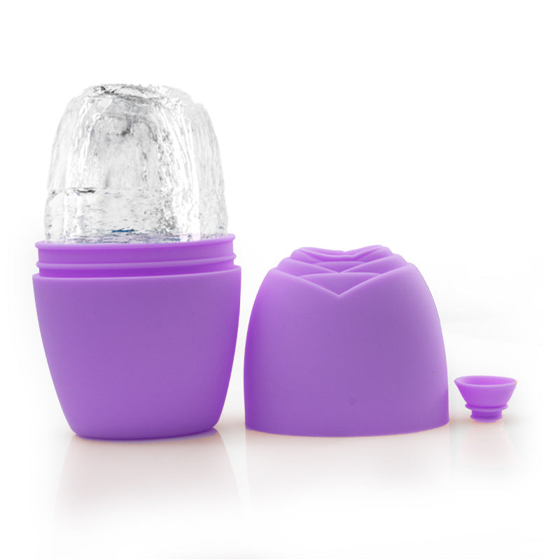 Herramienta de Masaje Facial con Rodillo de Hielo y Base de Silicona