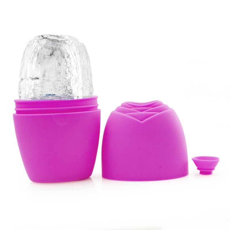 Herramienta de Masaje Facial con Rodillo de Hielo y Base de Silicona