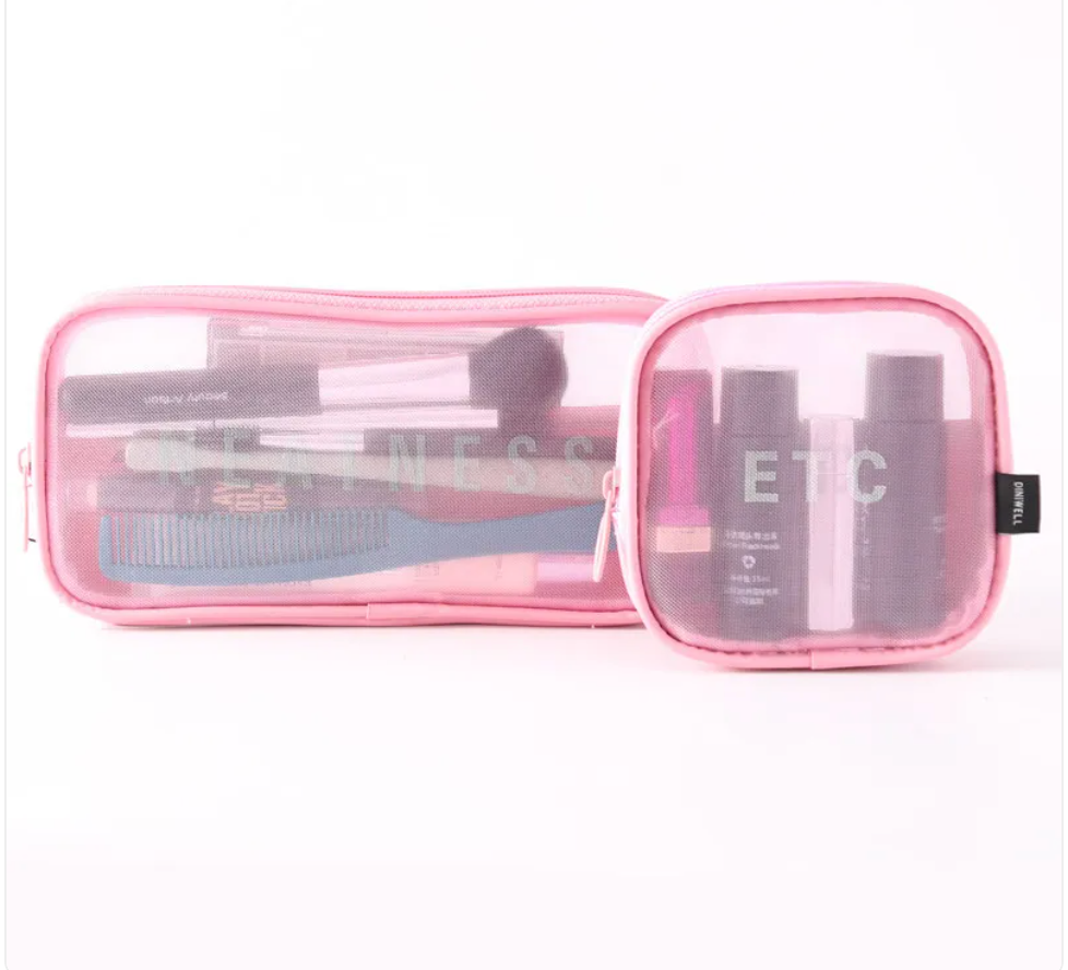 Large-Capacity Mesh Cosmetic Storage Bag – Portable Makeup Brush Organizer