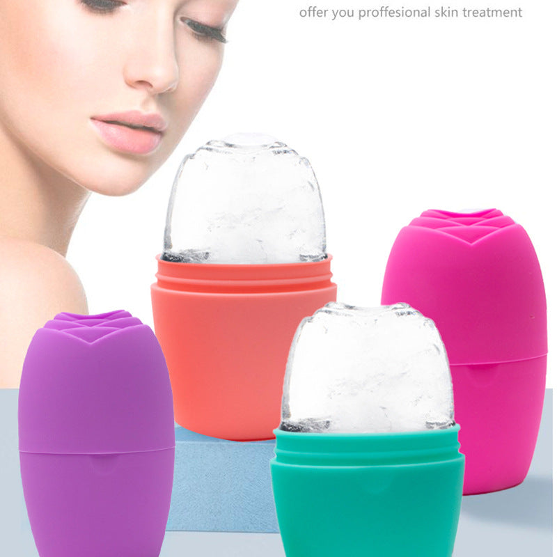 Herramienta de Masaje Facial con Rodillo de Hielo y Base de Silicona