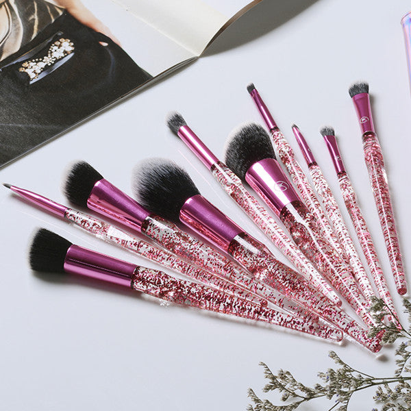 Set de Brochas de Maquillaje de 10 - Para Rostro, Ojos y Contornos