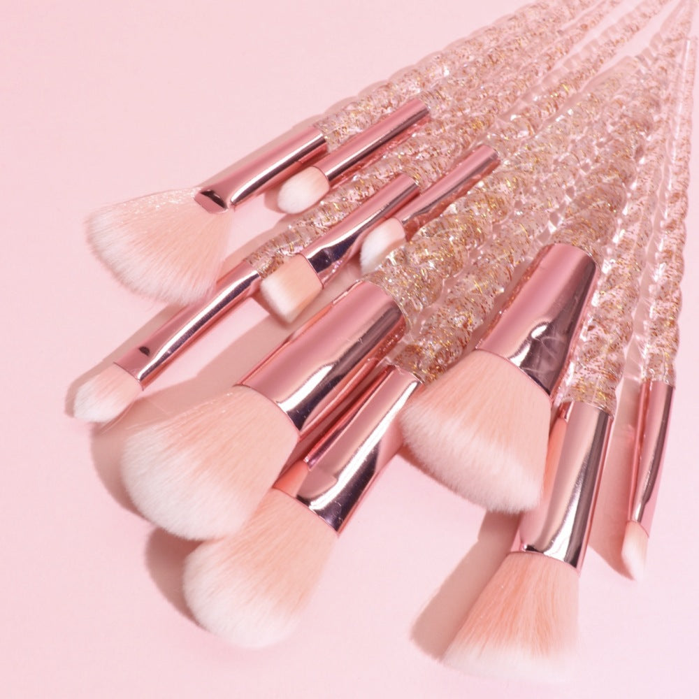 Set de Brochas de Maquillaje de 10 - Para Rostro, Ojos y Contornos