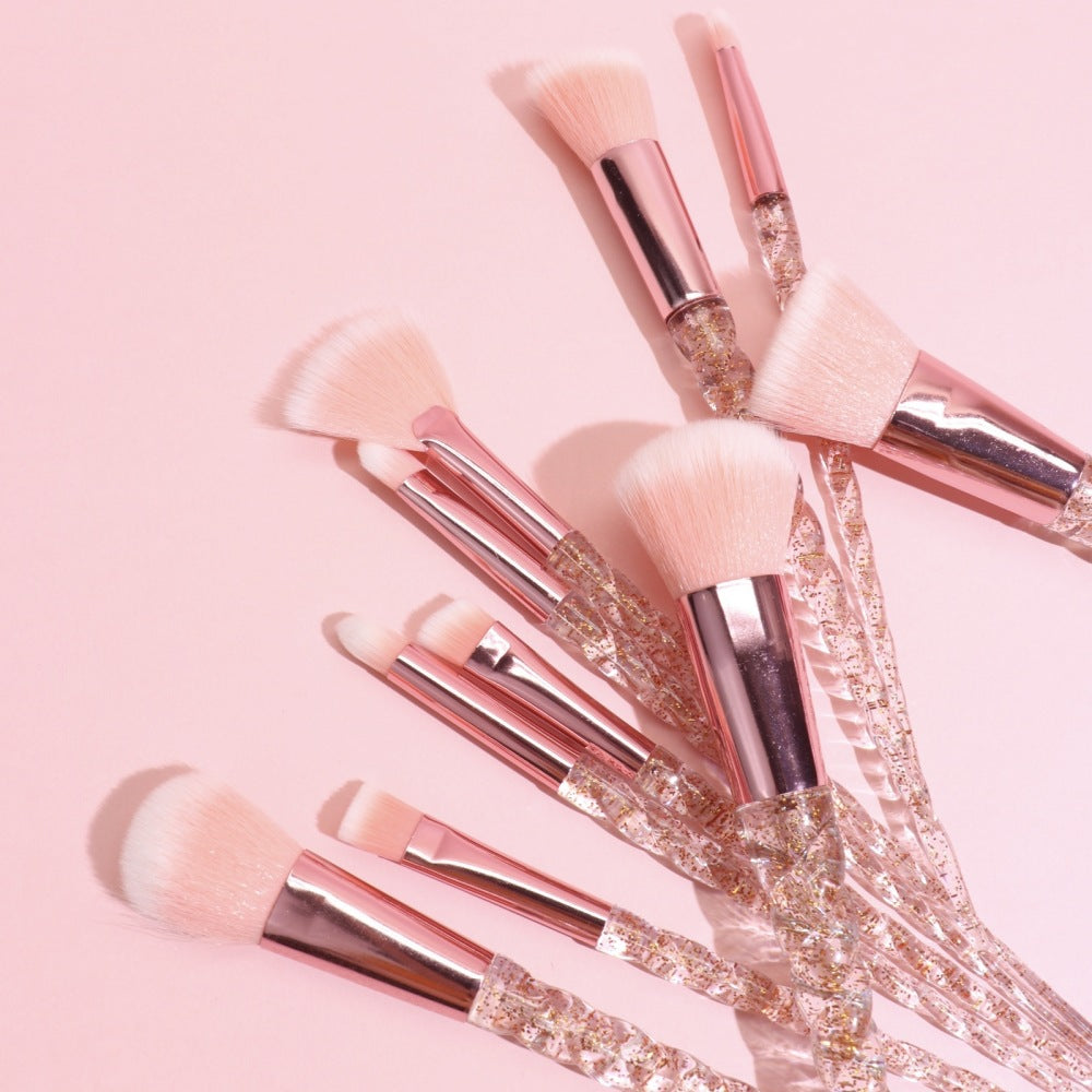 Set de Brochas de Maquillaje de 10 - Para Rostro, Ojos y Contornos
